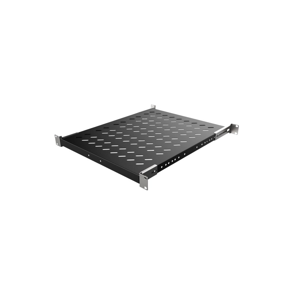 Полка 19″ 1U глиб. 500-600мм, регульована RAL 9005 Mirsan (MR.SBR60.01_YK)