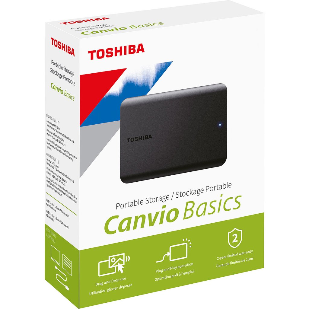 Зовнішній жорсткий диск 2.5″ 1TB Toshiba (HDTB510EK3AA)