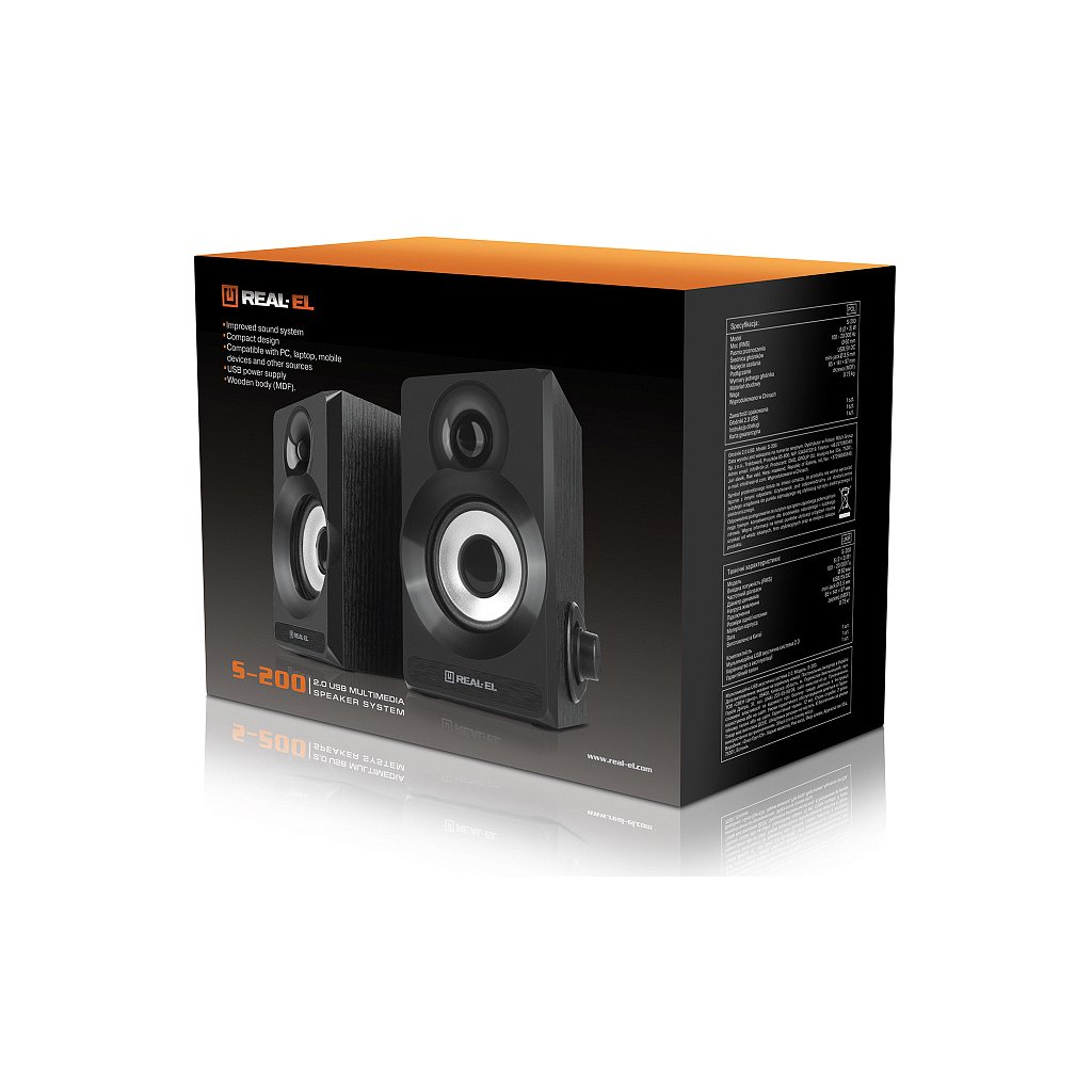 Акустична система REAL-EL S-200 USB Black