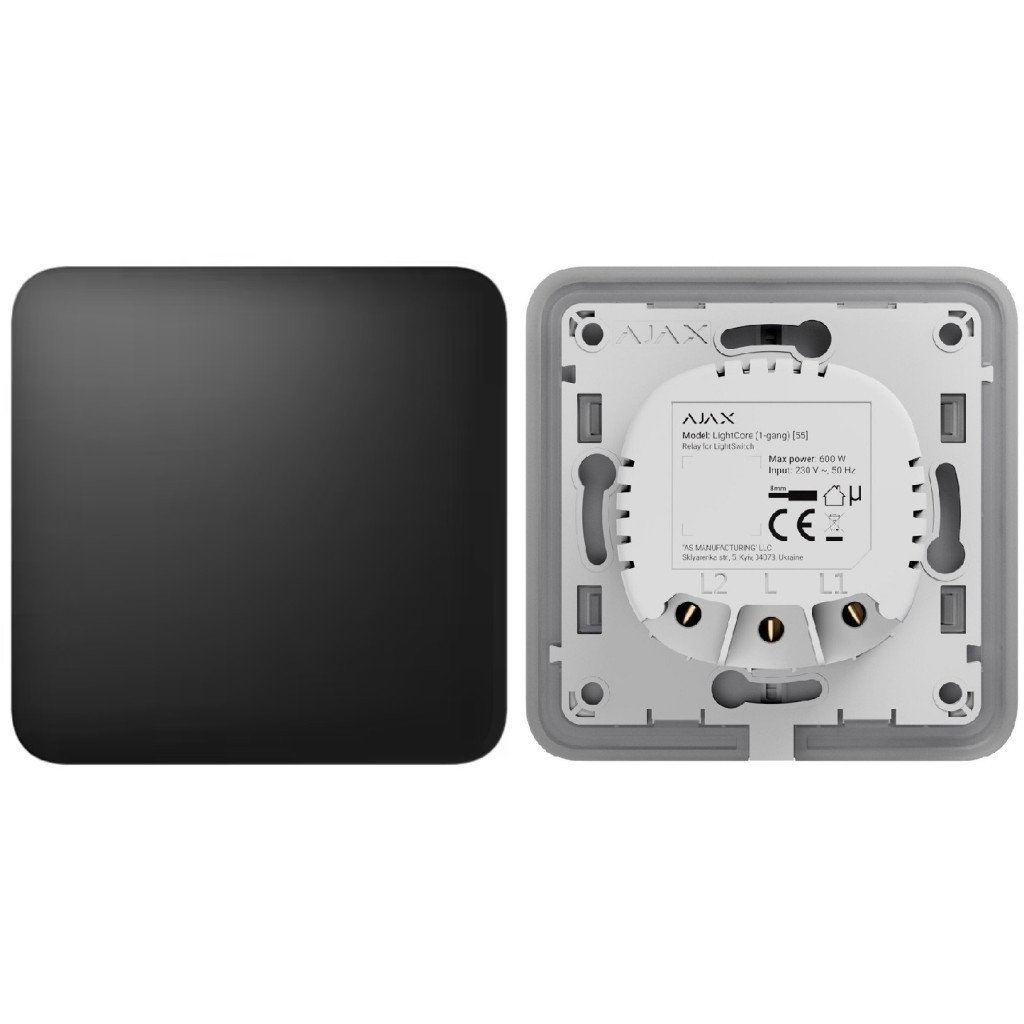 Розумний вимикач Ajax LightSwitch 1-gang чорна