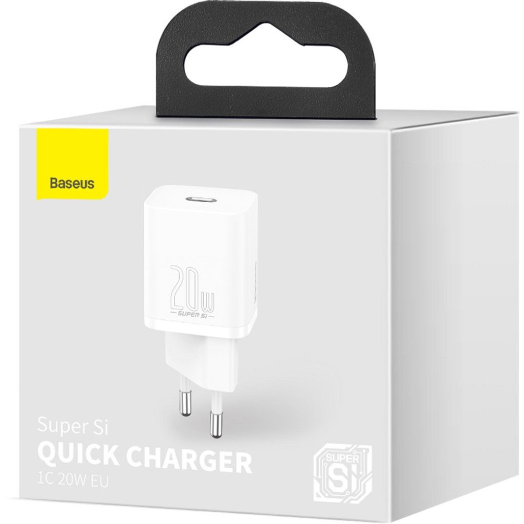 Зарядний пристрій Baseus Super Si Quick Charger 1C 20W EU White (CCSUP-B02)