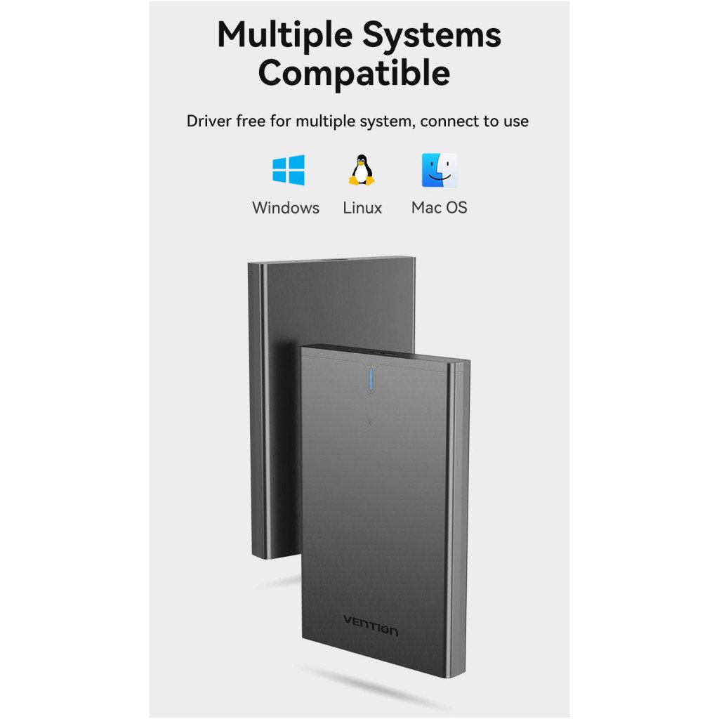Кишеня зовнішня Vention 2.5″ HDD/SSD USB 3.0 Micro-B Black (KPAB0)