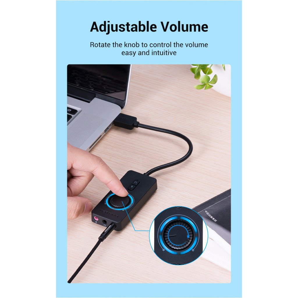 Звукова плата Vention Audio USB 3х3,5mm jack 0.15m Volume Control (CDRBB)