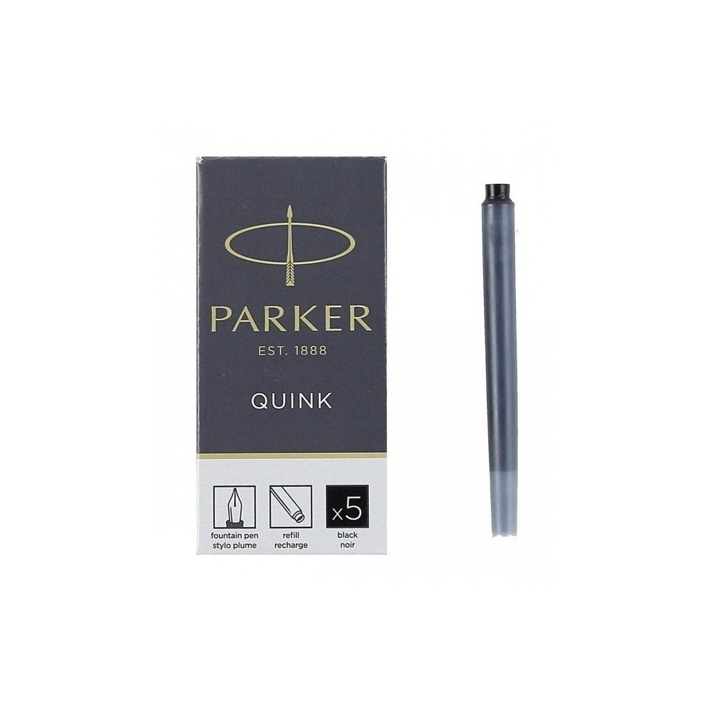 Чорнило для пір’яних ручок Parker Картриджі Quink / 5шт чорний (11 410BK)