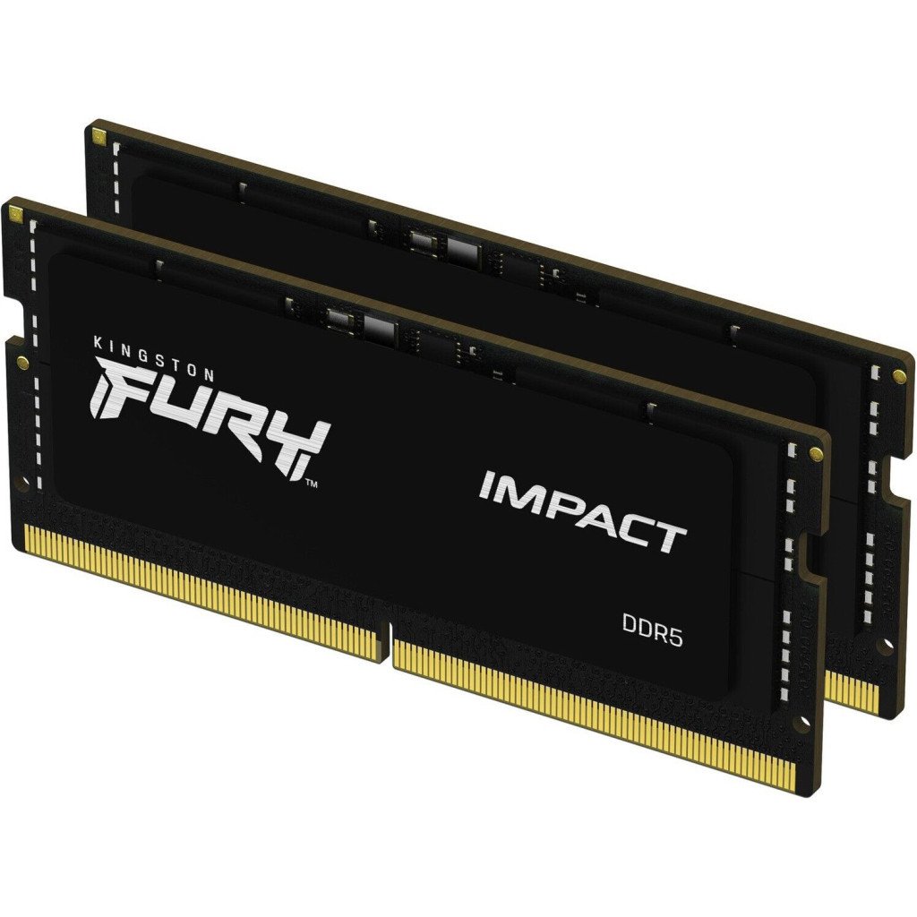 Модуль пам’яті для ноутбука SoDIMM DDR5 32GB (2x16GB) 5600 MHz Impact Black Kingston Fury (ex.HyperX) (KF556S40IBK2-32)
