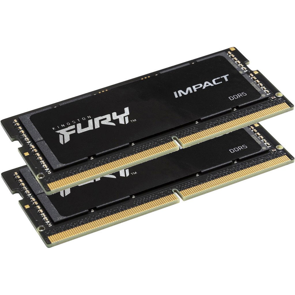 Модуль пам’яті для ноутбука SoDIMM DDR5 32GB (2x16GB) 5600 MHz Impact Black Kingston Fury (ex.HyperX) (KF556S40IBK2-32)