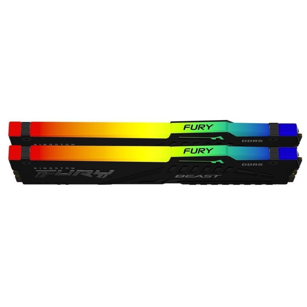 Модуль пам’яті для комп’ютера DDR5 64GB (2x32GB) 5600 MHz Beast RGB Kingston Fury (ex.HyperX) (KF556C36BBEAK2-64)