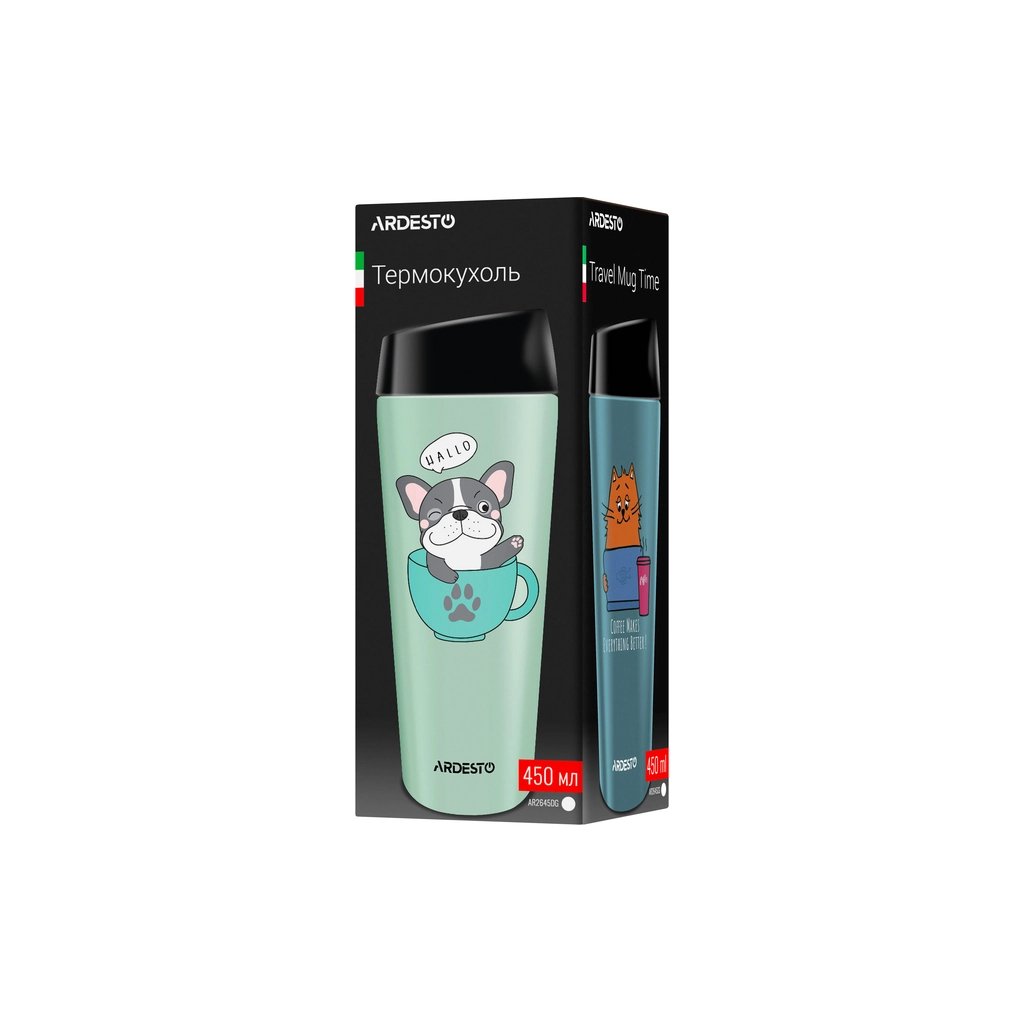 Термочашка Ardesto Coffee Тime Meowning 450 мл Бежева (AR2645WC)