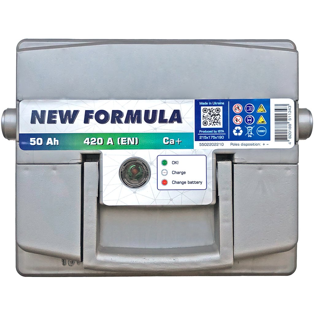 Акумулятор автомобільний NEW FORMULA 50Ah (+/-) 420EN (5502202210)