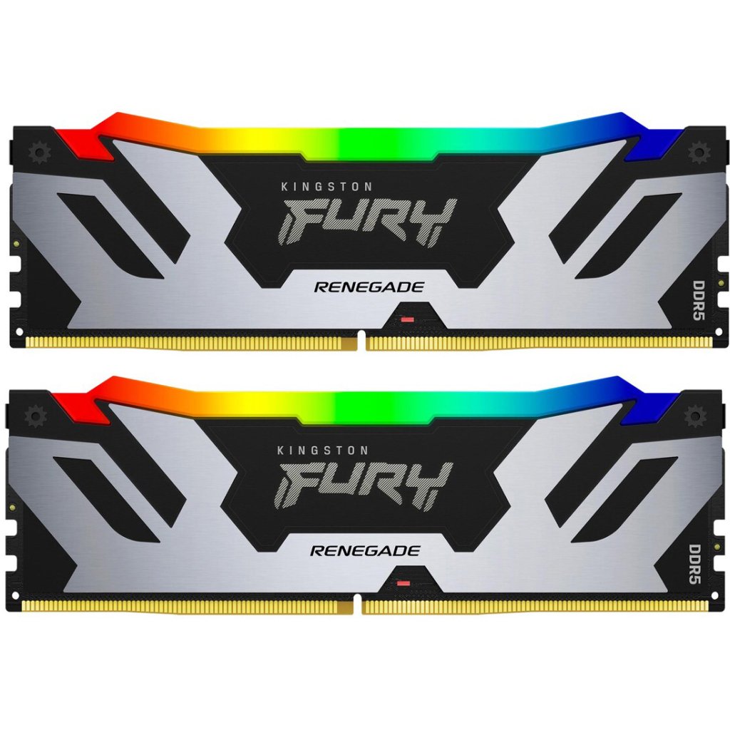Модуль пам’яті для комп’ютера DDR5 96GB (2x48GB) 6400 MHz Renegade RGB XMP Kingston Fury (ex.HyperX) (KF564C32RSAK2-96)