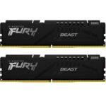Модуль пам’яті для комп’ютера DDR5 16GB (2x8GB) 5200 MHz FURY Beast Black Kingston Fury (ex.HyperX) (KF552C40BBK2-16)
