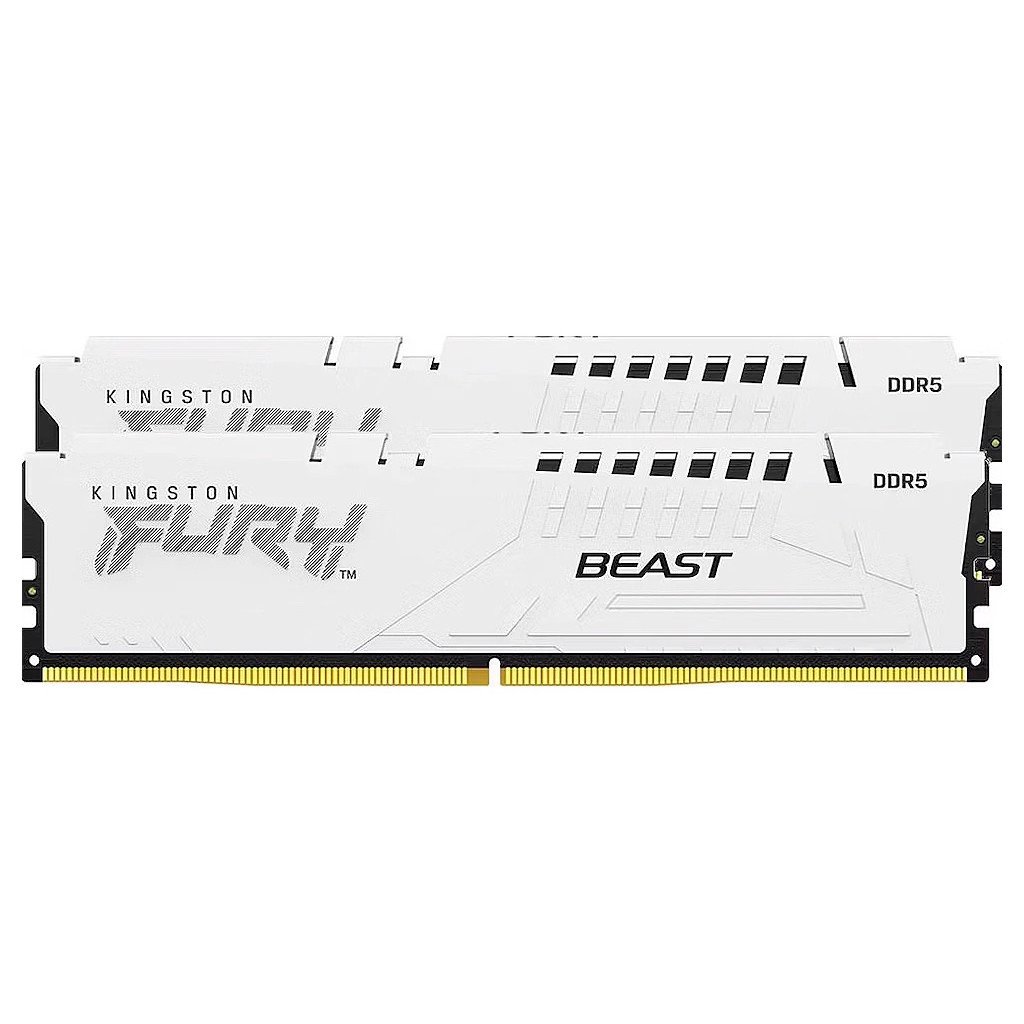 Модуль пам’яті для комп’ютера DDR 64GB (2x32GB) 5200 MHz FURY Beast White Kingston Fury (ex.HyperX) (KF552C40BWK2-64)