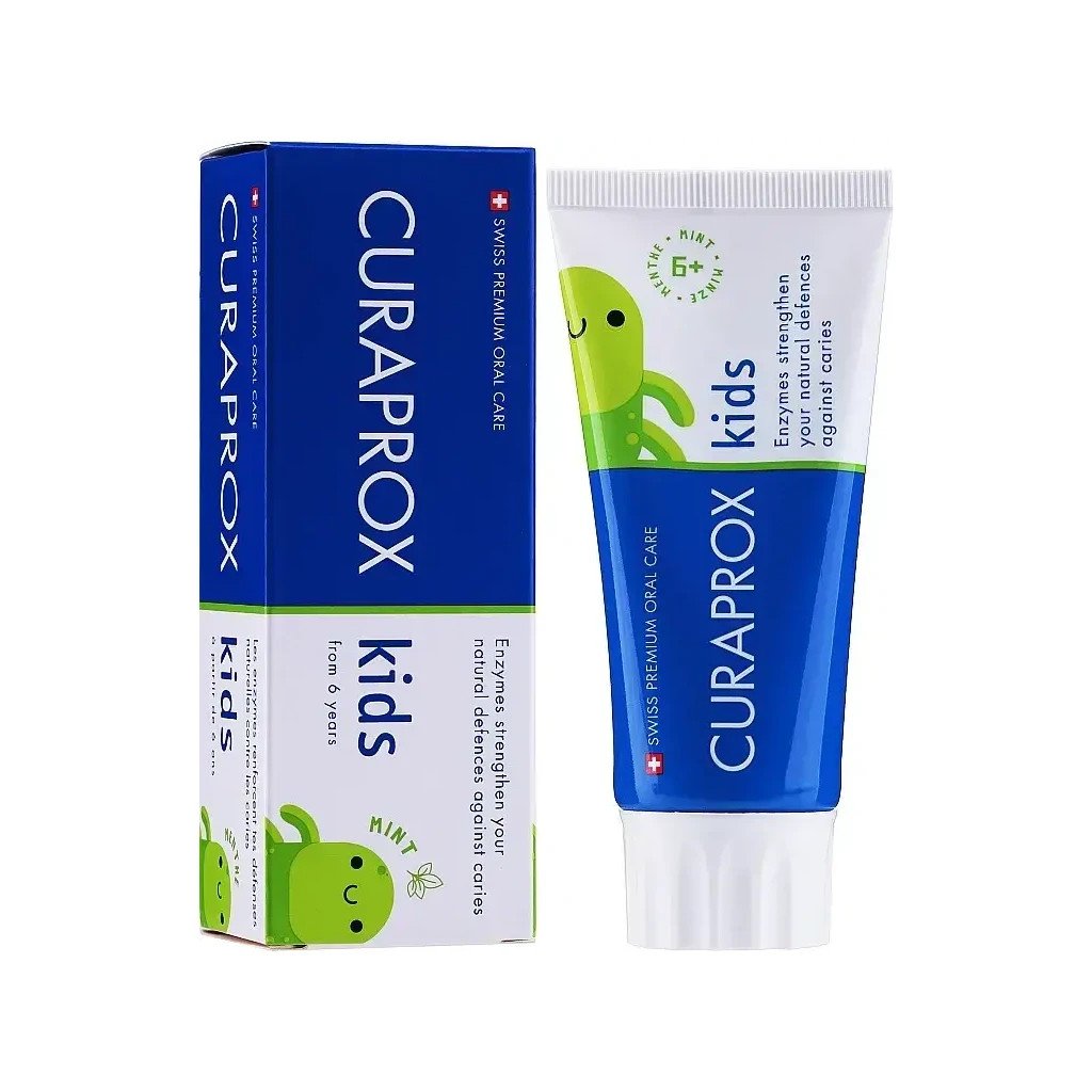 Дитяча зубна паста Curaprox Kids із фтором 1450 ppm від 6 років смак м’яти 60 мл (TPkids1450M)
