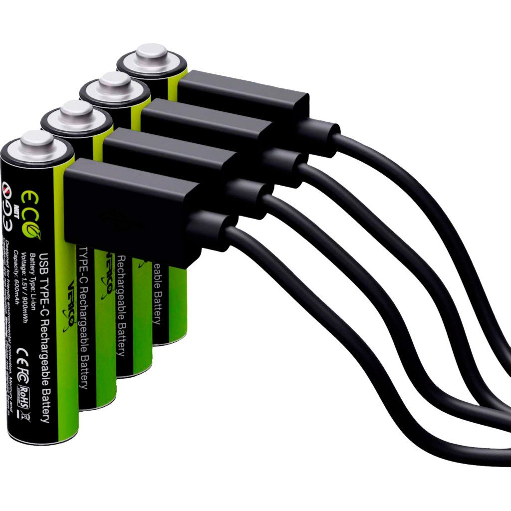 Акумулятор Verico AAA USB Type-C 600mAh 1.5V Li-ion * 4 (LoopEnergy) (1UDBT-A2WEBC-NN)