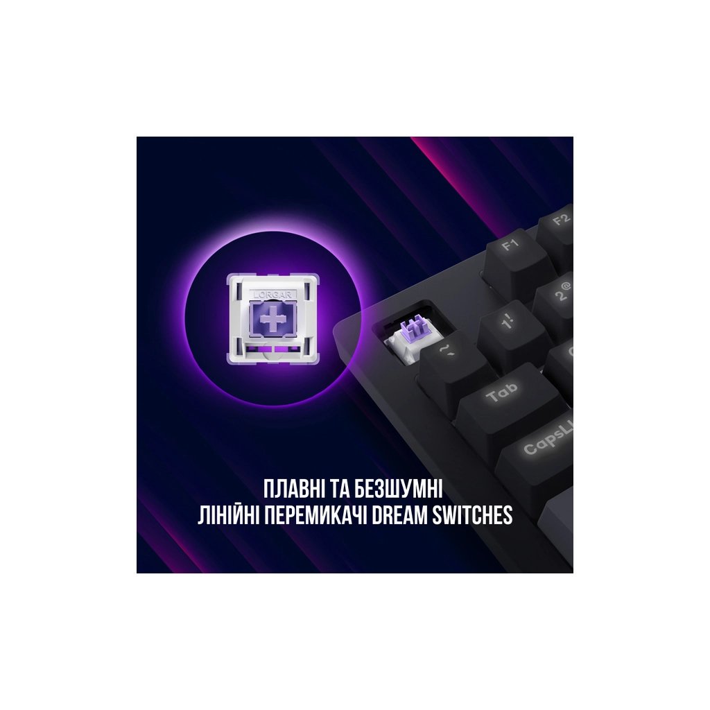 Клавіатура Lorgar Azar 514 RGB USB UA Black (LRG-GK514B-UA)