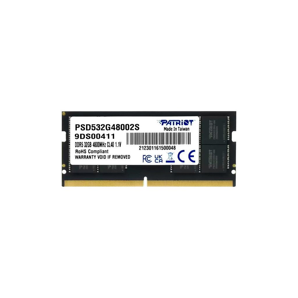 Модуль пам’яті для ноутбука SoDIMM DDR5 32GB 4800 MHz Patriot (PSD532G48002S)