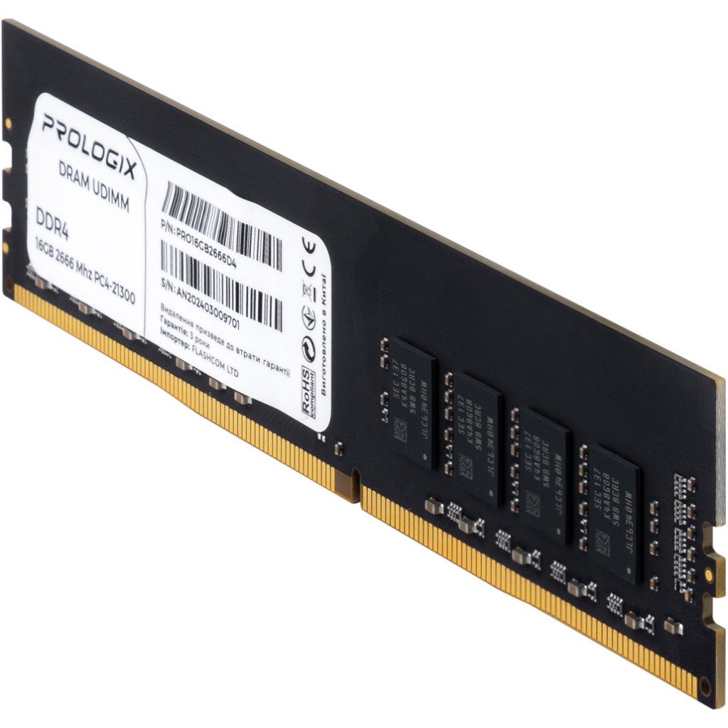 Модуль пам’яті для комп’ютера DDR4 16GB 2666 MHz Prologix (PRO16GB2666D4)