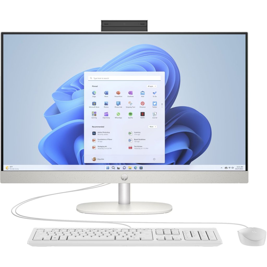 Комп’ютер HP 27-cr0039ua AiO / Ryzen5 7520U, 16, 512, WiFi, Cam, K&M (A1QY1EA)
