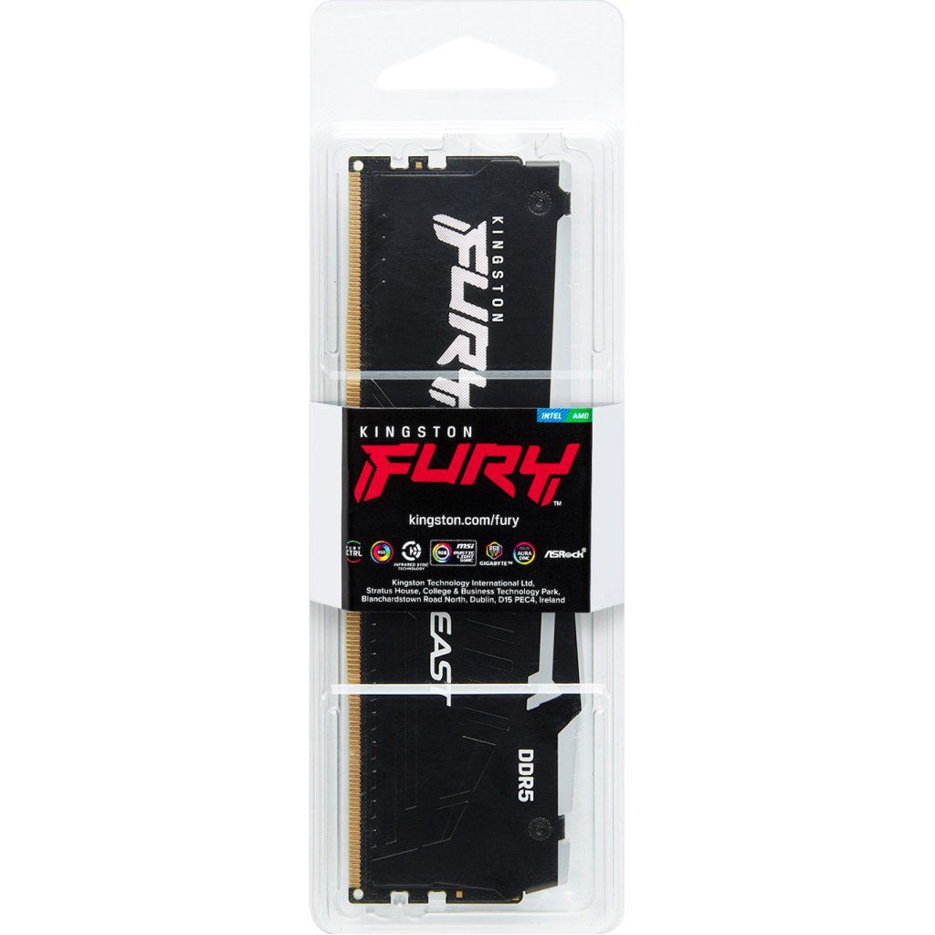 Модуль пам’яті для комп’ютера DDR5 32GB 6000 MHz Beast RGB EXPO Kingston Fury (ex.HyperX) (KF560C30BBEA-32)