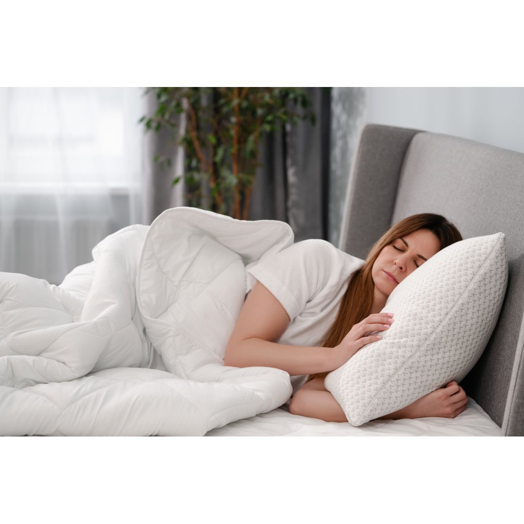 Подушка Ardesto ортопедична Sleepwell прямокутна, піна меморі 50х70см білий (ART5070SHP)