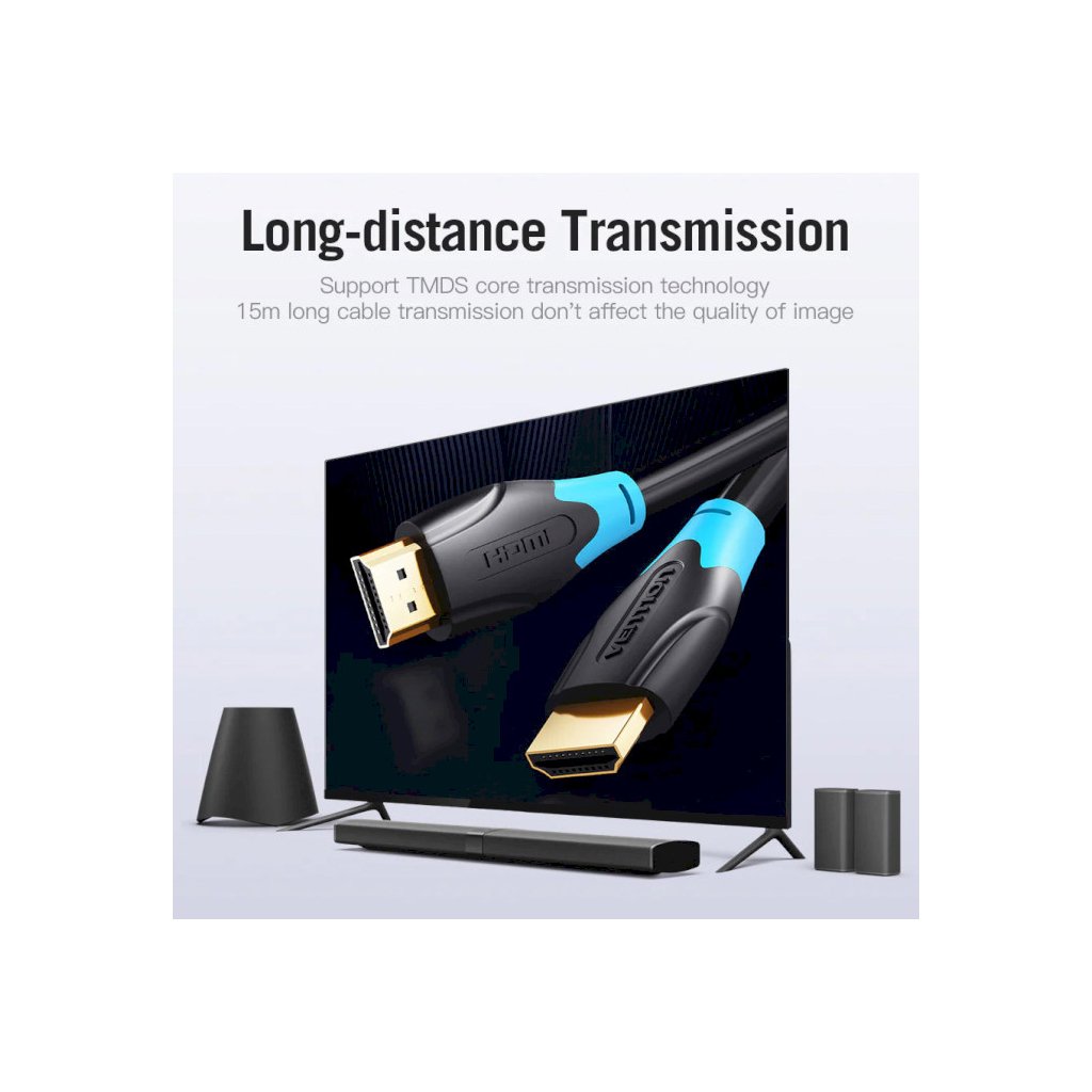 Кабель мультимедійний HDMI to HDMI 8.0m V2.0 4K 60Hz PVC Vention (AACBK)