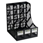 Лоток для паперів Buromax вертикальний 3 в 1 чорний (BM.6100)