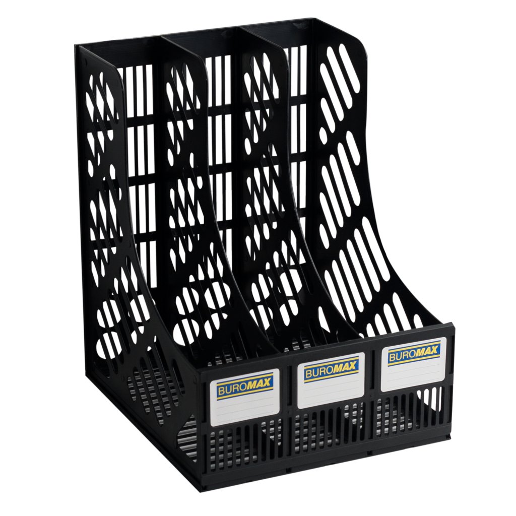 Лоток для паперів Buromax вертикальний 3 в 1 чорний (BM.6100)