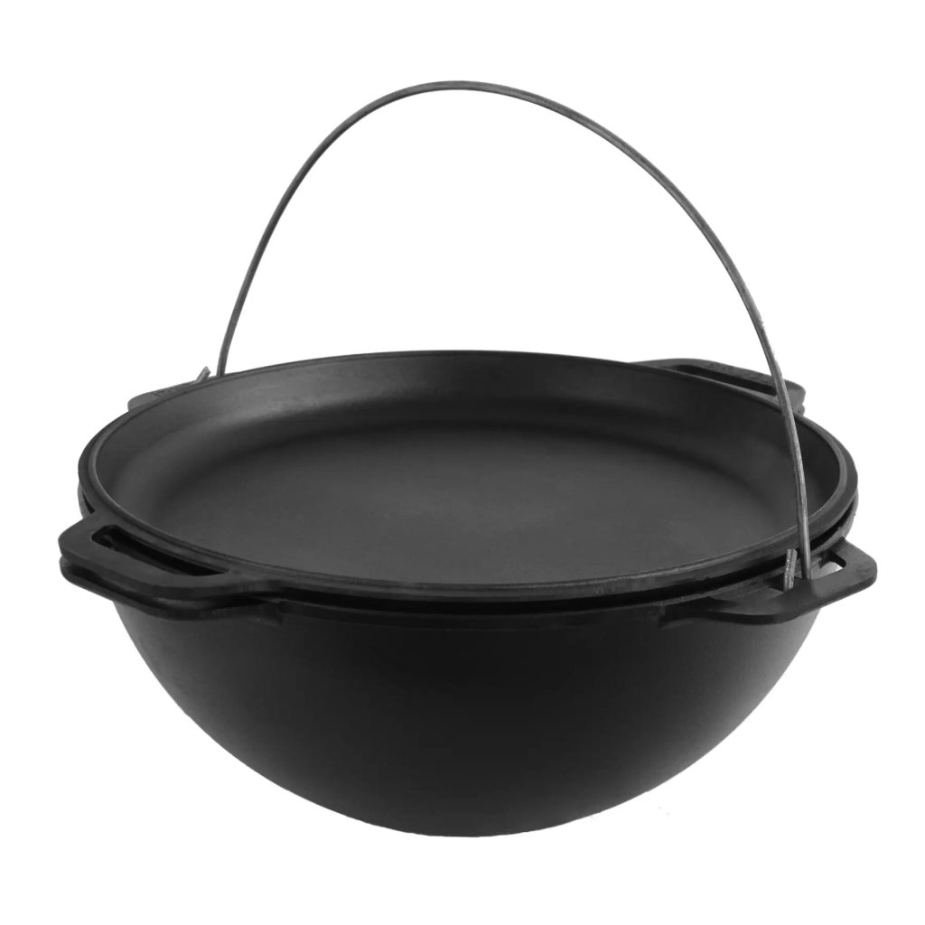 Котел туристичний Brizoll чавунний азіатський з кришкою-сковородою 15 л (KA15-2)