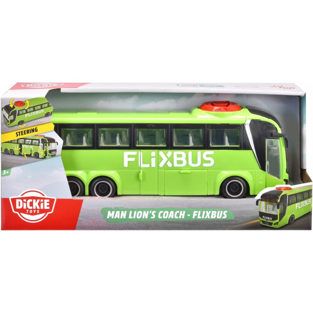Спецтехніка Dickie Toys Туристичний автобус Фліксбас 26,5 см (3744015)