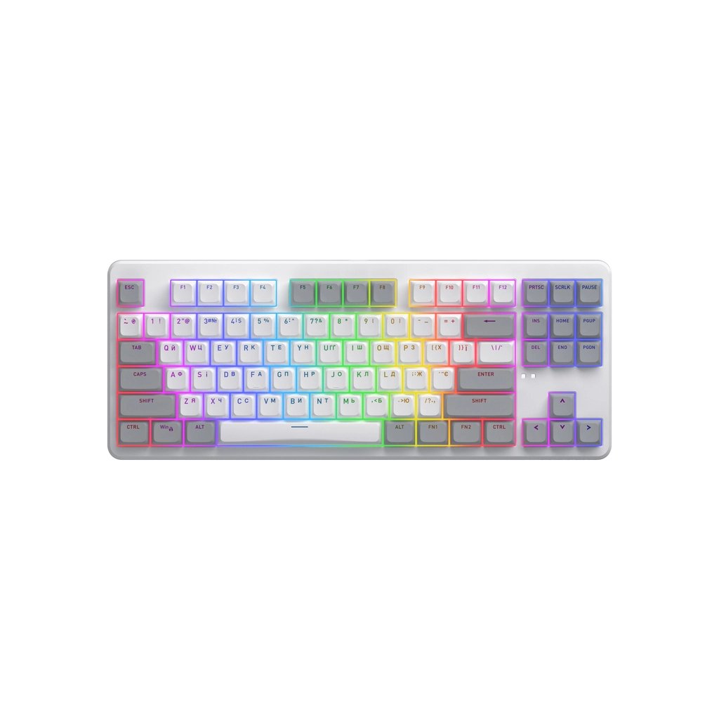 Клавіатура Hator Rockfall 3 Mecha TKL QMK/VIA Orange Wireless White (HTK851UA)