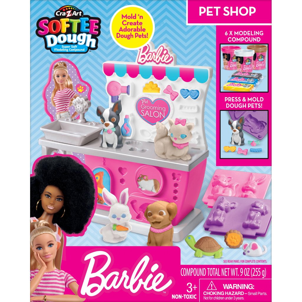 Набір для творчості Cra-Z-Art Barbie Тісто для ліплення , Зоомагазин з формами, набір 10од (34041CRA)