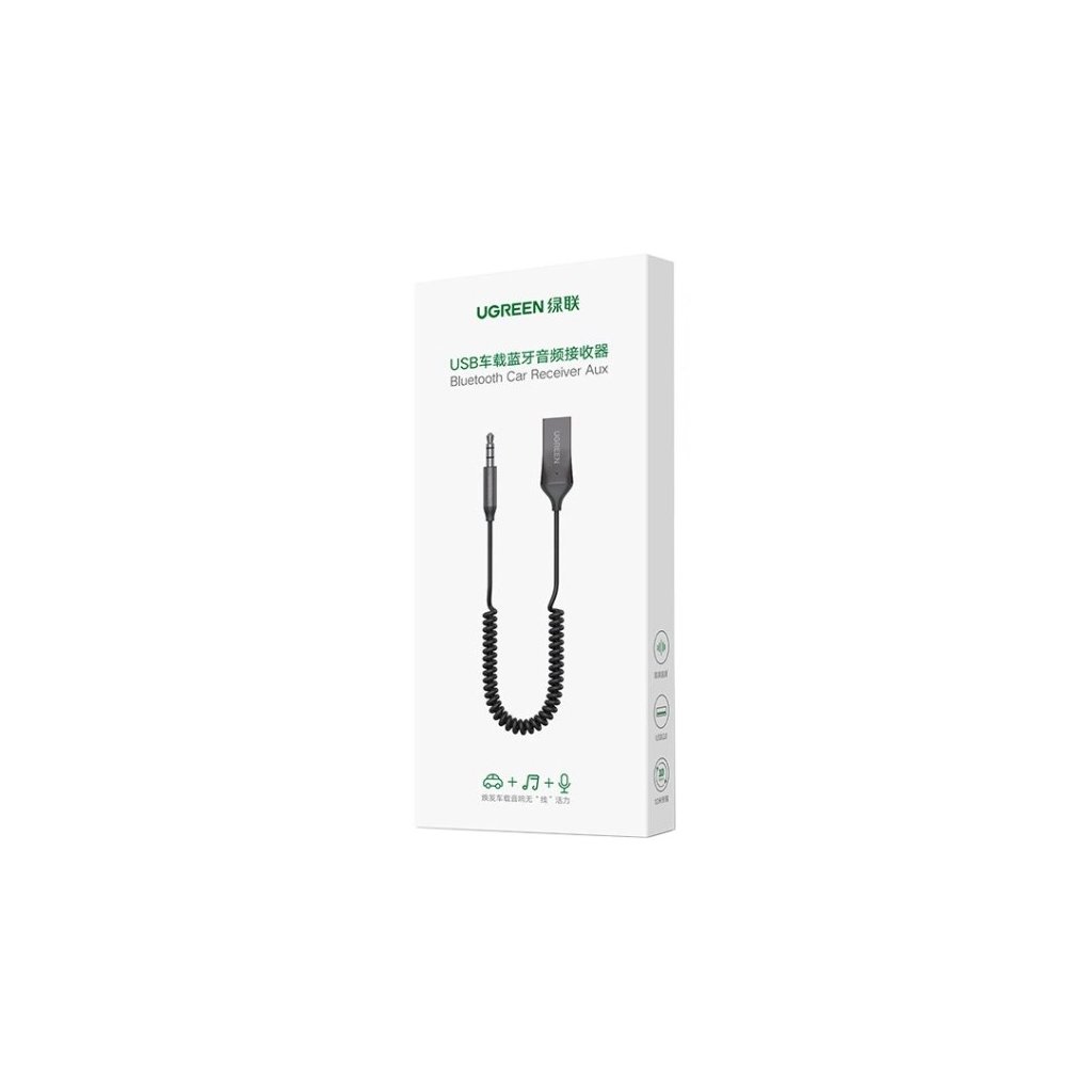 FM модулятор Ugreen Bluetooth 5.0 Aux with mic CM309 UGREEN Black (70601)