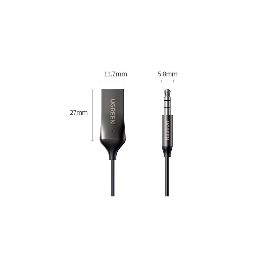 FM модулятор Ugreen Bluetooth 5.0 Aux with mic CM309 UGREEN Black (70601)