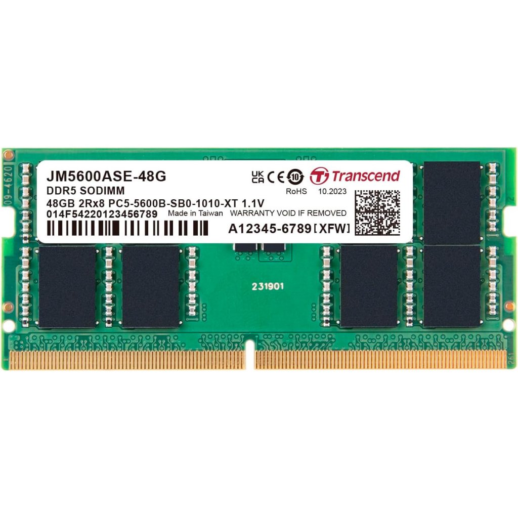 Модуль пам’яті для ноутбука SoDIMM DDR5 48GB 5600 MHz Transcend (JM5600ASE-48G)