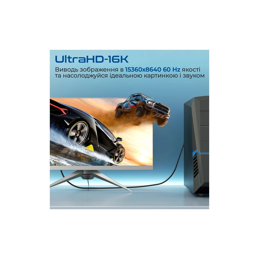 Кабель мультимедійний DisplayPort to DisplayPort v.2.0 dplink-16k.black Promate (dplink-16k.black)