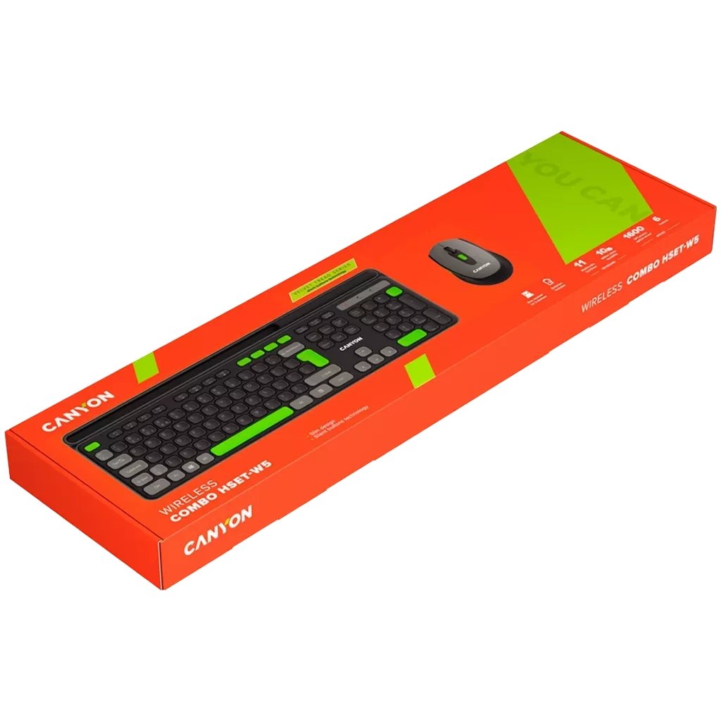 Комплект Canyon HSET-W5 Wireless UA Black (CNS-HSETW5BK)