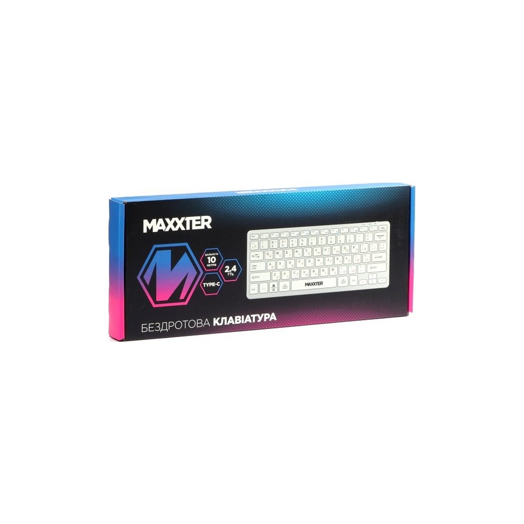 Клавіатура Maxxter KBW-C01S-UA Wireless UA White (KBW-C01S-UA)