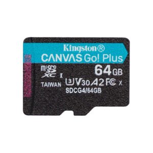 Карта пам’яті Kingston 64GB microSDXC сlass 10 UHS-I U3 V30 A2 Canvas Go Plus G4 (SDCG4/64GBSP)