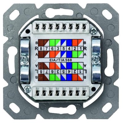 Комп’ютерна розетка Digitus 2xRJ45 FTP, для відкритої проводки (DN-9002-N)