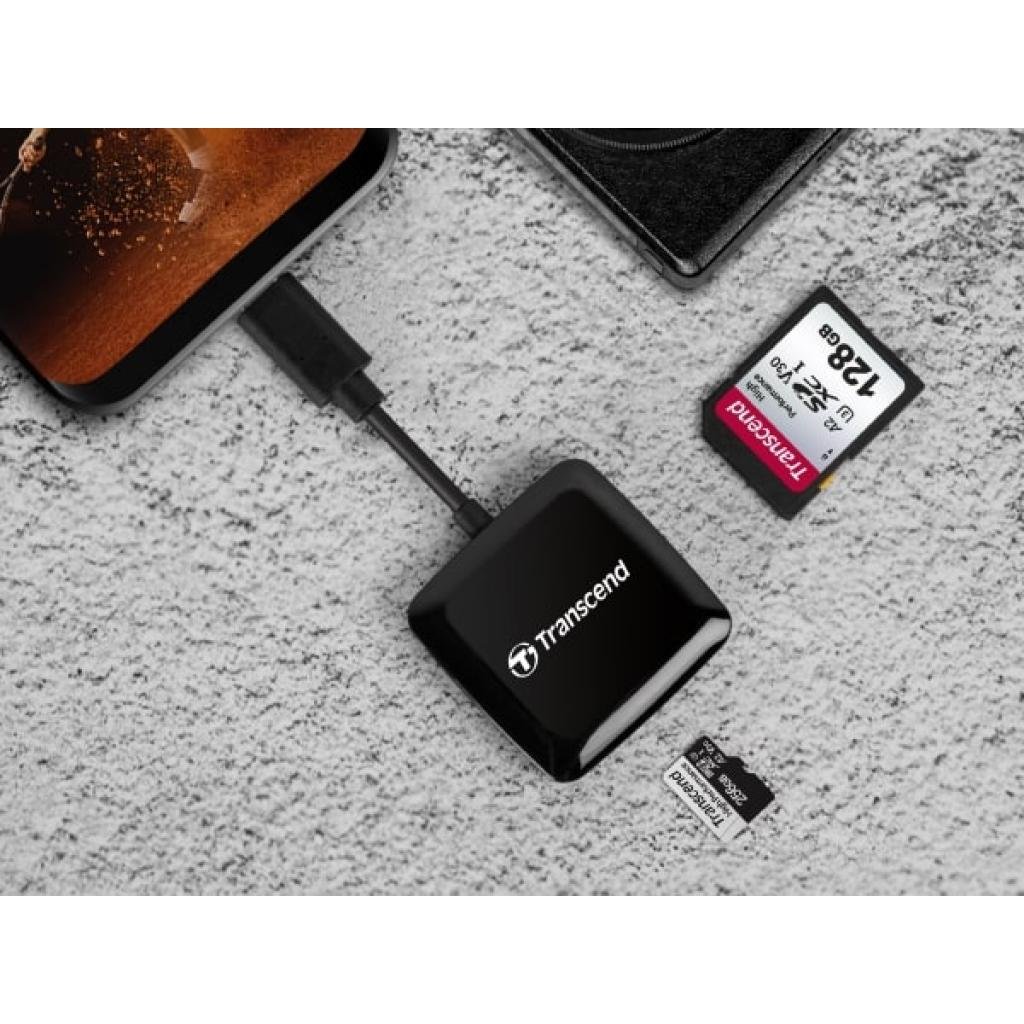 Кардрідер Transcend USB 3.2 Gen 1 Type-C SD/microSD Black