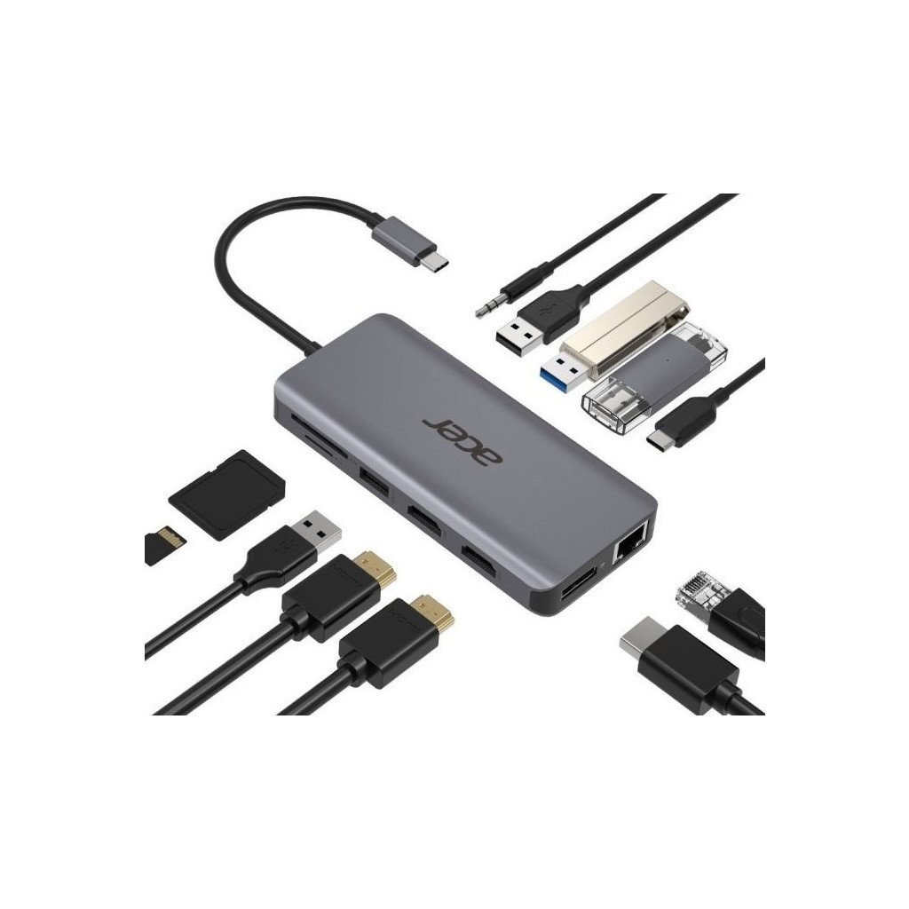 Порт-реплікатор Acer 12in1 Type C dongle USB3.2, USB2.0, SD/TF, HDMI, PD, DP … (HP.DSCAB.009)