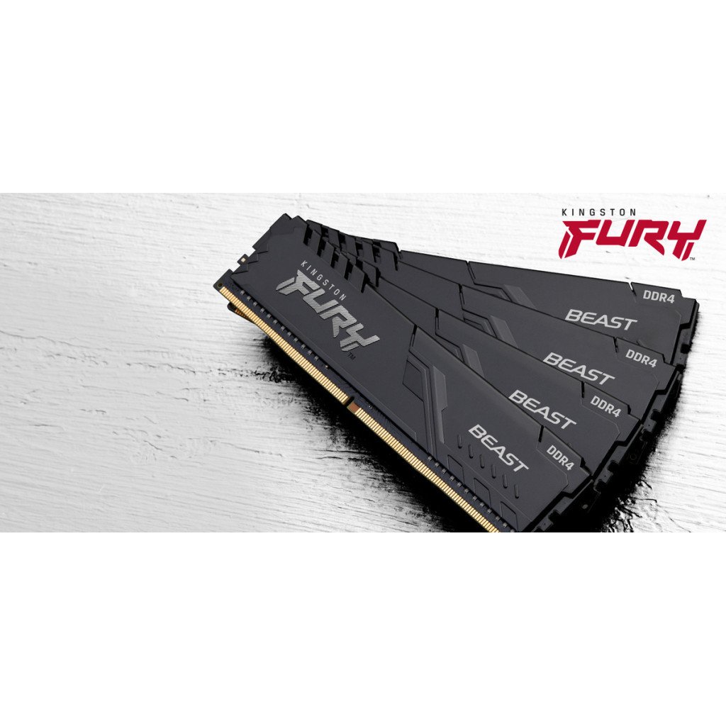 Модуль пам’яті для комп’ютера DDR4 32GB (2x16GB) 3200 MHz Fury Beast Black Kingston Fury (ex.HyperX) (KF432C16BB1K2/32)