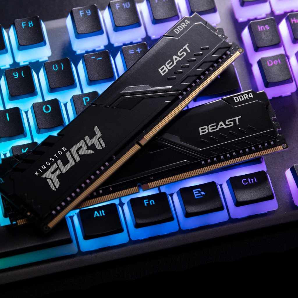 Модуль пам’яті для комп’ютера DDR4 32GB (2x16GB) 3200 MHz Fury Beast Black Kingston Fury (ex.HyperX) (KF432C16BB1K2/32)