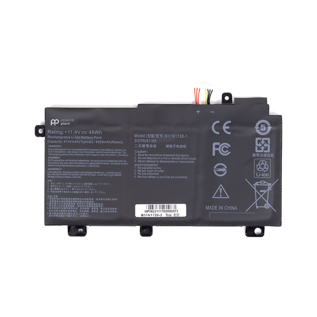 Акумулятор до ноутбука ASUS TUF Gaming FX504GD (B31N1726) 11.4V 4212mAh, Shape-A (NB431151)