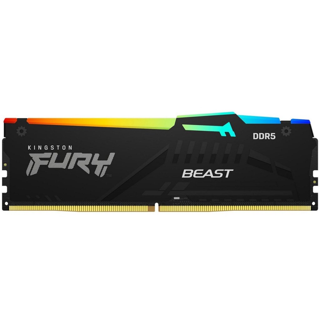 Модуль пам’яті для комп’ютера DDR5 16GB (2x8GB) 5200 MHz FURY Beast RGB Kingston Fury (ex.HyperX) (KF552C40BBAK2-16)