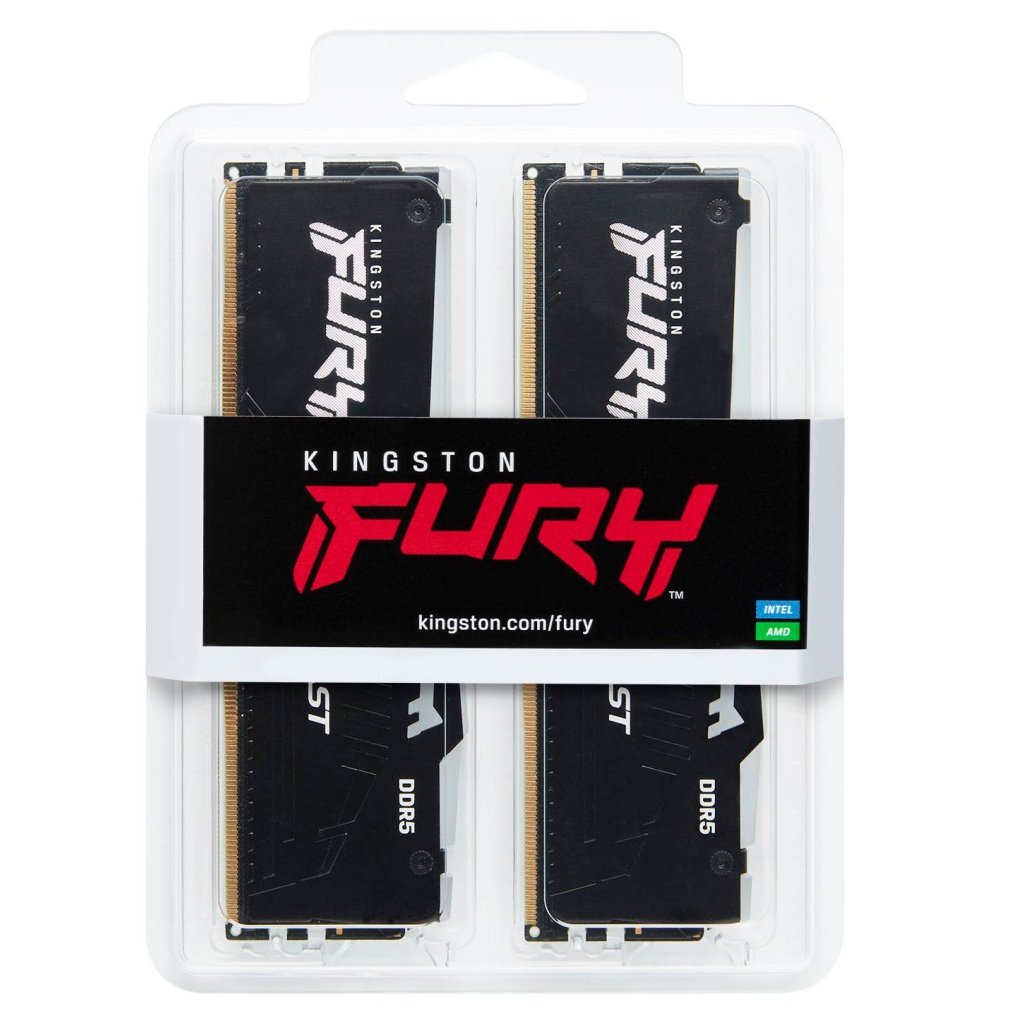 Модуль пам’яті для комп’ютера DDR5 16GB (2x8GB) 5200 MHz FURY Beast RGB Kingston Fury (ex.HyperX) (KF552C40BBAK2-16)