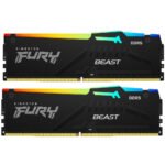 Модуль пам’яті для комп’ютера DDR5 16GB (2x8GB) 5200 MHz FURY Beast RGB Kingston Fury (ex.HyperX) (KF552C40BBAK2-16)