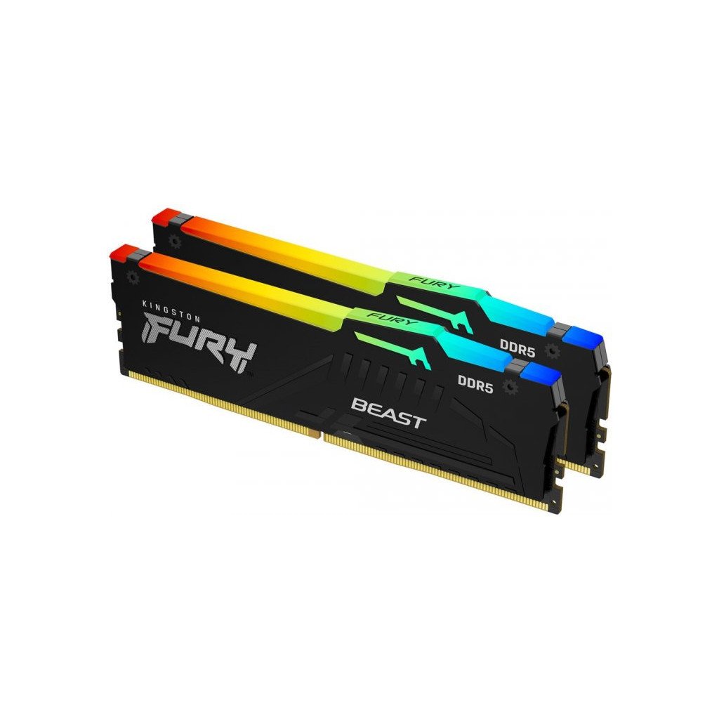 Модуль пам’яті для комп’ютера DDR5 32GB (2x16GB) 5200 MHz Beast RGB XMP Kingston Fury (ex.HyperX) (KF552C40BBAK2-32)