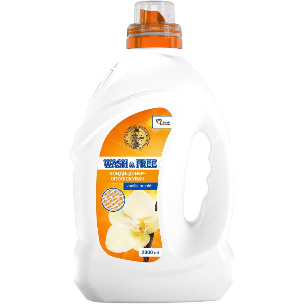 Кондиціонер для білизни Wash&Free Концентрований пом’якшувач тканин Ванільна орхідея 2 л (4262396143693)