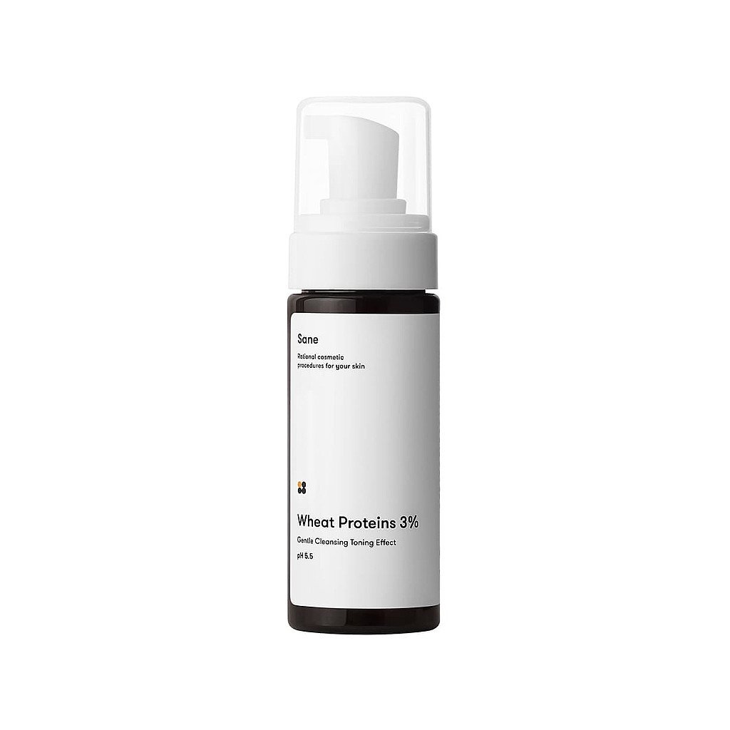Пінка для вмивання Sane Wheat Proteins 3% Gentle Cleansing Toning Effect pH 5.5 З протеїнами пшениці 3% 150 мл (4820266830397)